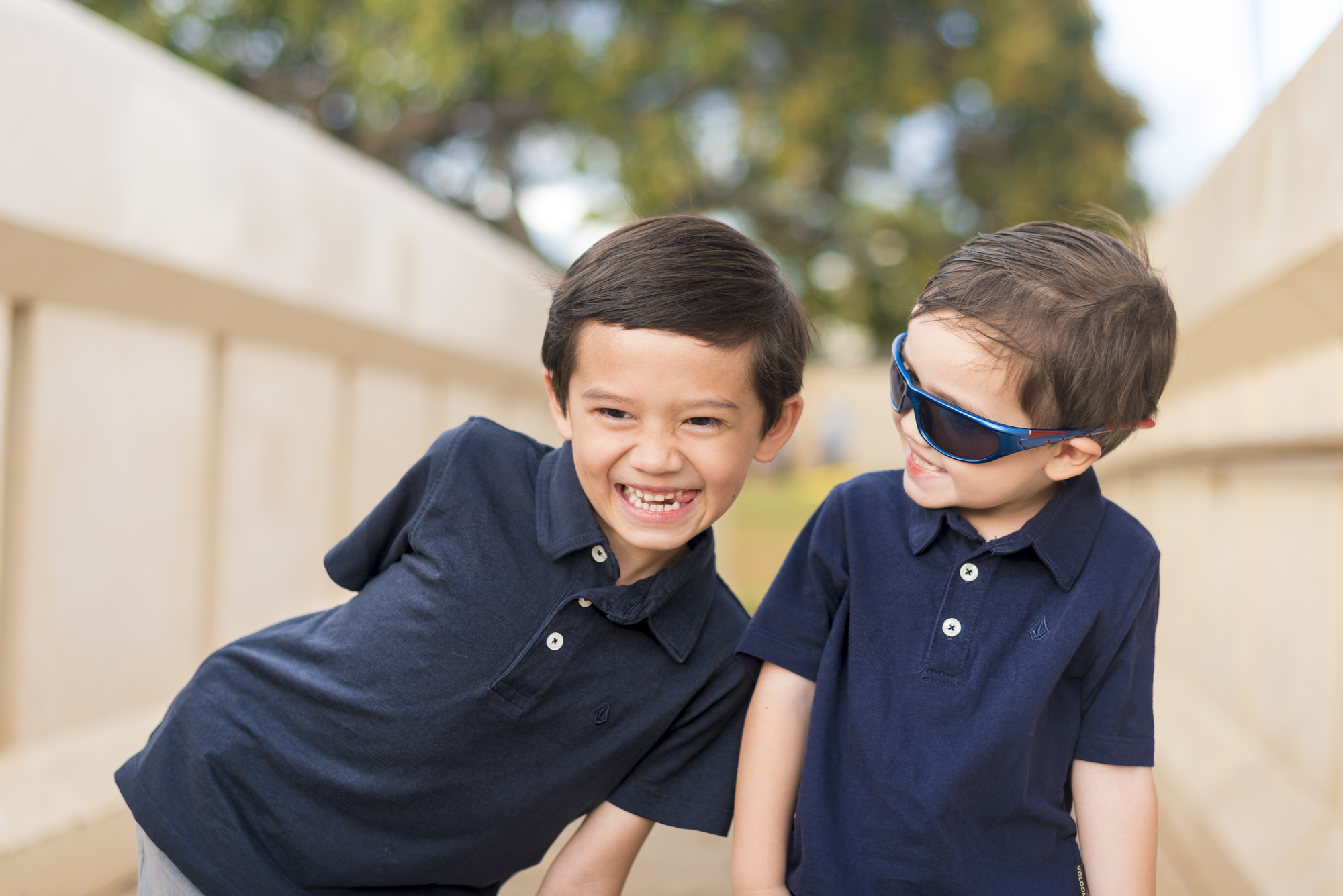 Photo of two boys in Kahala, Hawaii